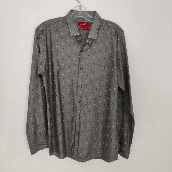 Redtag Men's Button Shirt Size Large Down Polka Dot 100% Cotton Office Business - Picture 1 of 8